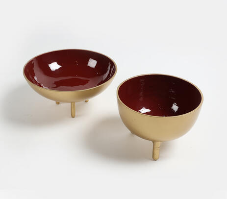 Enameled aluminium snack bowls