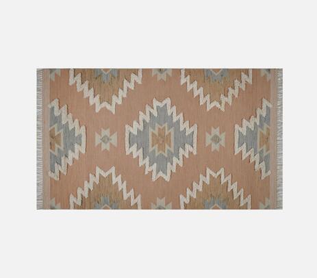 Aztec handwoven woolen kilim rug