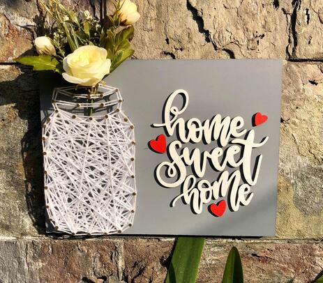 Handcrafted 'home sweet home' wall decor