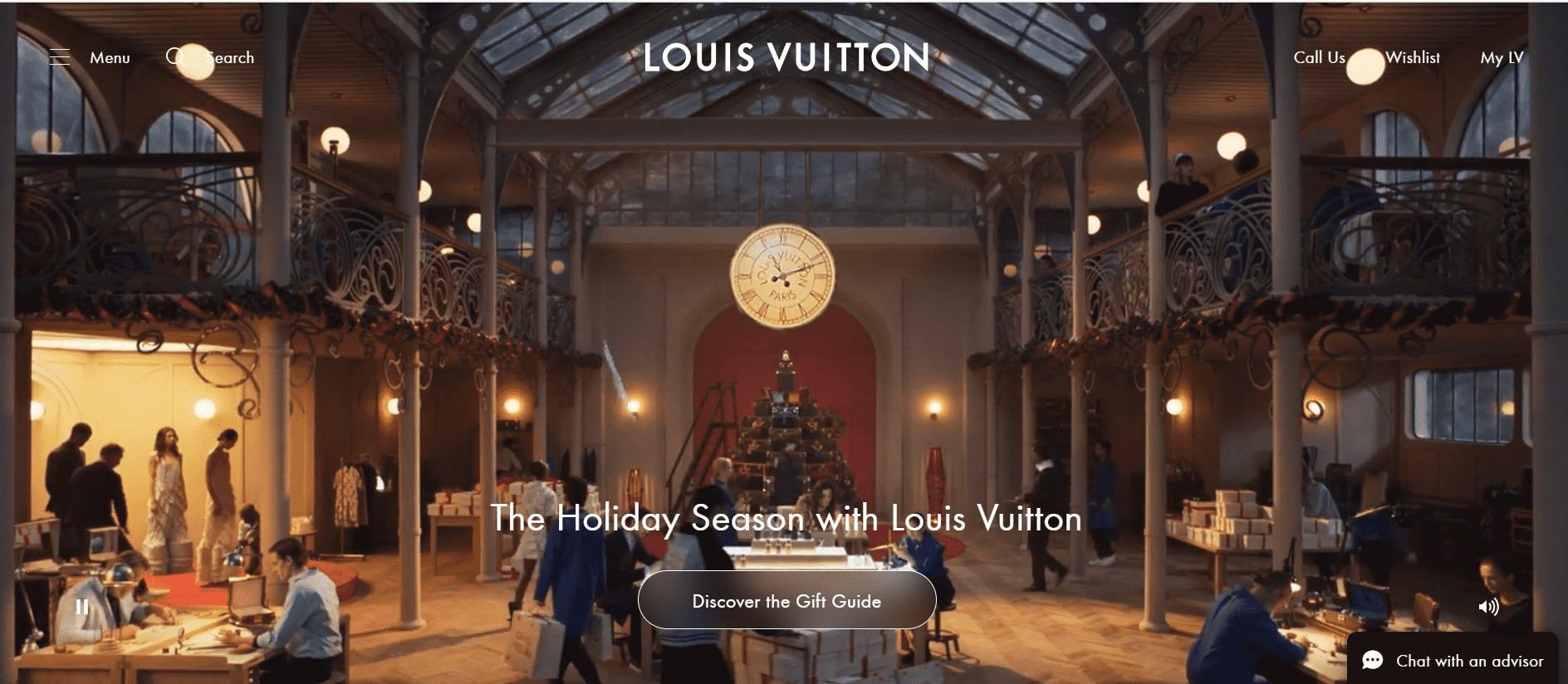 Louis Vitton website homepage