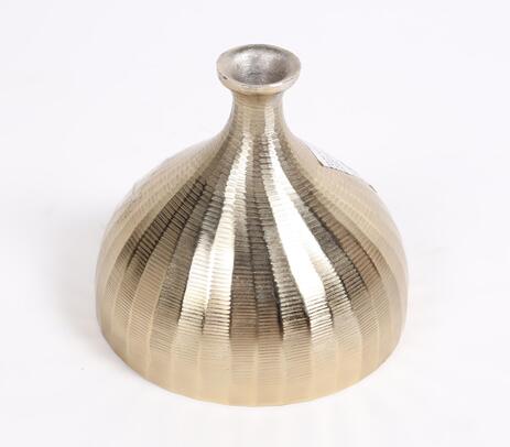 Cast aluminium gold toned vase