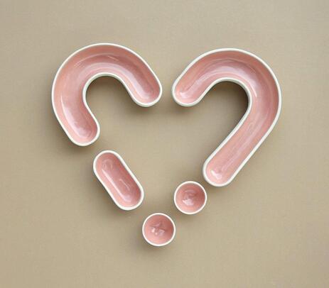 Ceramic pink heart serveware