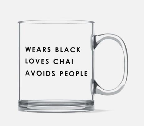 Chai lover typography glass mug