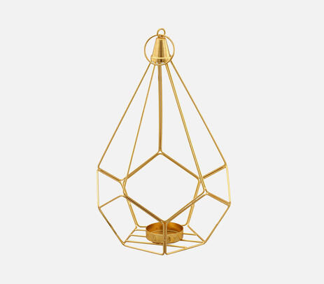Gold-toned geometric tealight holder