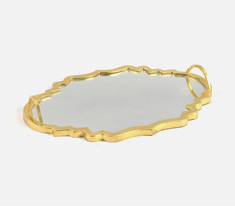 Gold toned, sleek serveware is vintage and chic