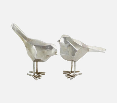 Aluminium faceted hummingbirds (set of 2)