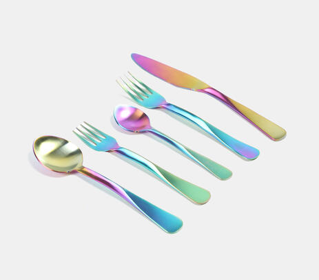 Chrome-finish aluminium cutlery (set of 5)