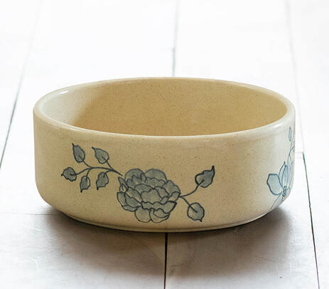 Floral ceramic salad bowl
