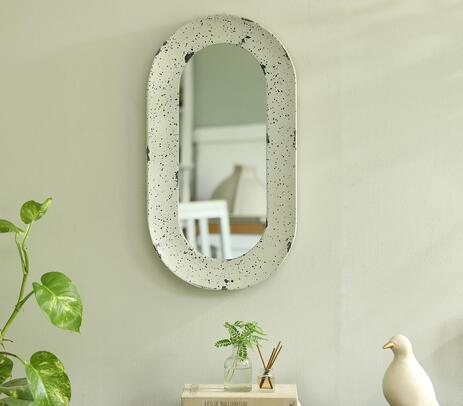 Hand painted mango wood wall mirror