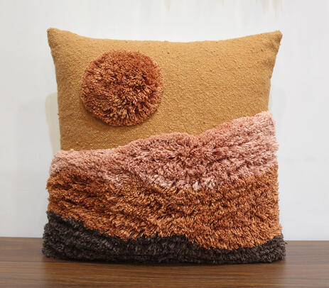Hand tufted boucle cotton cushion cover