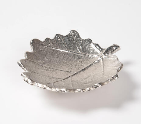 Handmade aluminium leaf tray
