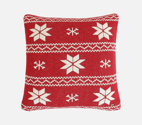 Knitted cotton holiday christmas cushion cover