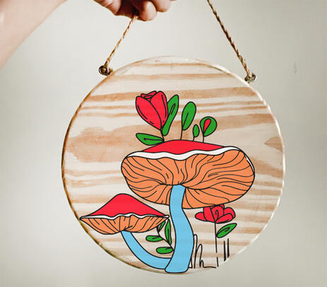 Mushroom paint by numbers diy kit