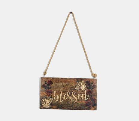 Typographic blessed wall hanging