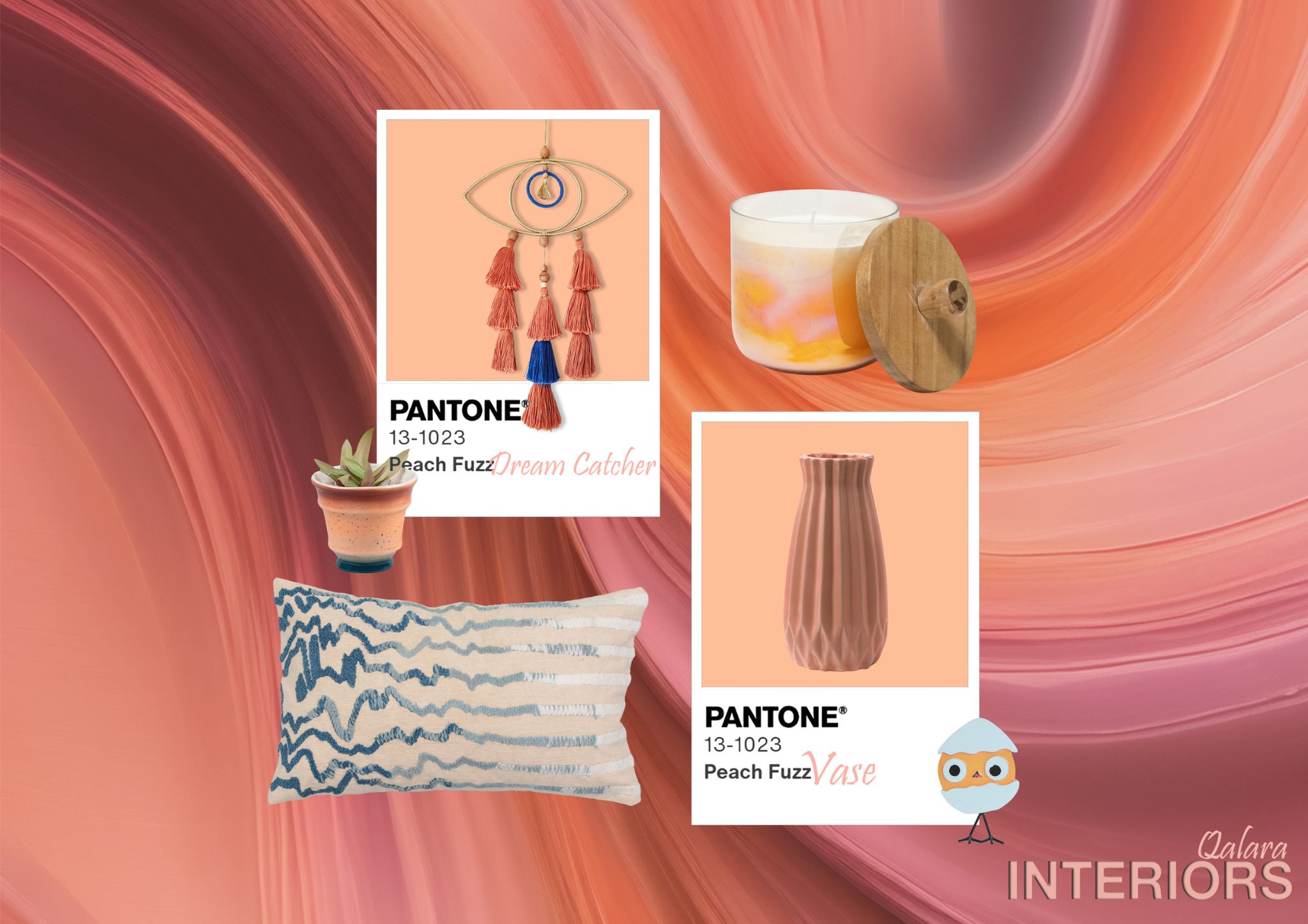 Qalara Interiors Home Decor Pantone Peach Fuzz