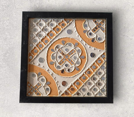 Clay & mirror-work wall decor