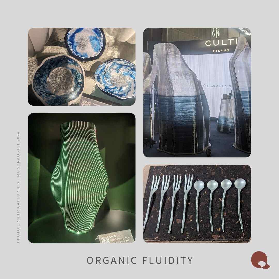 Products at Maison&Objet displaying the Organic Fluidity trend