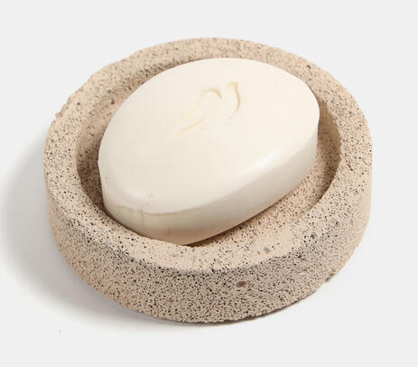 Recycled concrete classic round soap dish