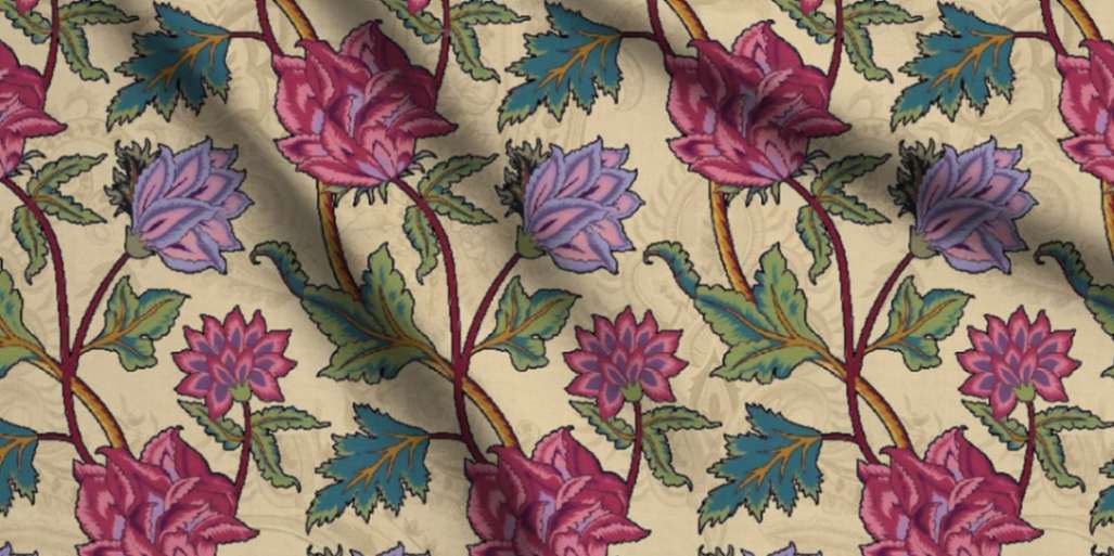 Textile featuring the Machilipatnam Kalamkari work