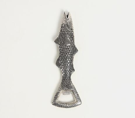 Fish figure recycled aluminum bottle opener