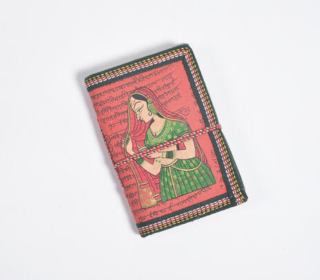 Recycled ethnic hand painted paper journal