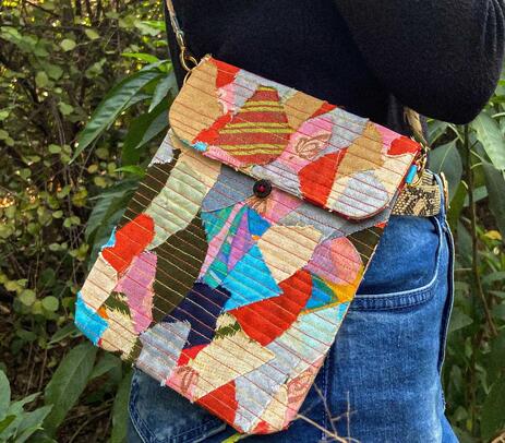 Upcycled fabric sling bag