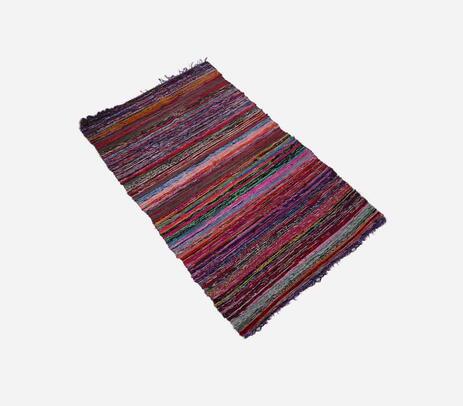 Upcycled cotton multicolor rug