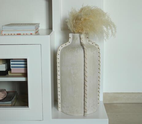 Papier mache ecomix abstract vase | Qalara