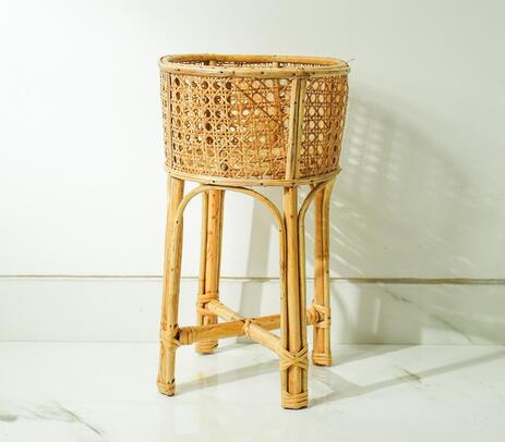 Rattan latticed planter stand | Qalara