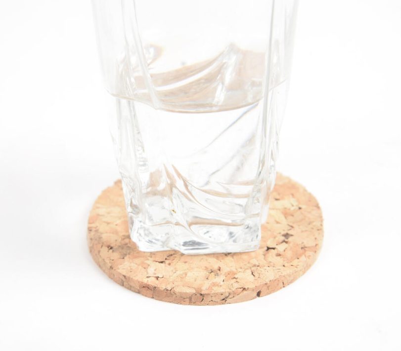 Eco-friendly classic round cork coasters with box (set of 4) | Qalara