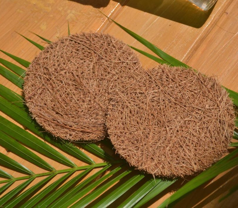 Handmade coconut fiber dish washer coir scrubs (set of 5) | Qalara