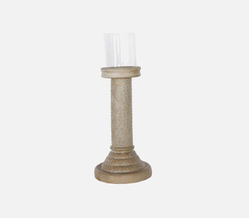 Handmade beige ecomix candle holder | Qalara