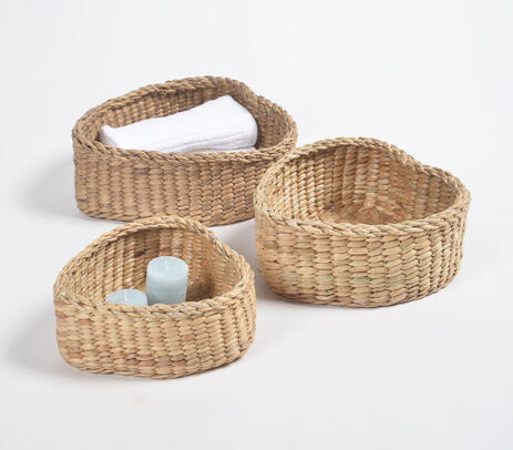 Water hyacinth nesting storage baskets (set of 3)