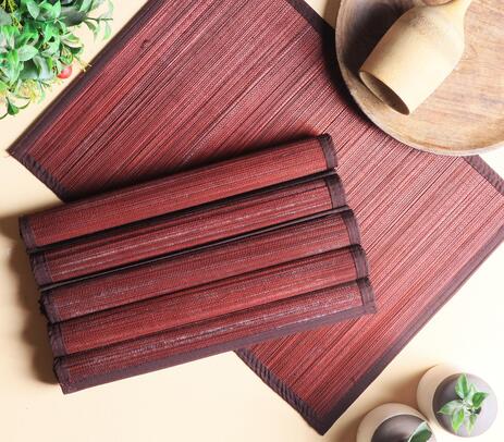 Handcrafted bamboo brown placemats (set of 6)