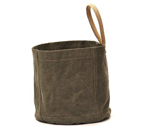 Handmade recycled tent fabric basket