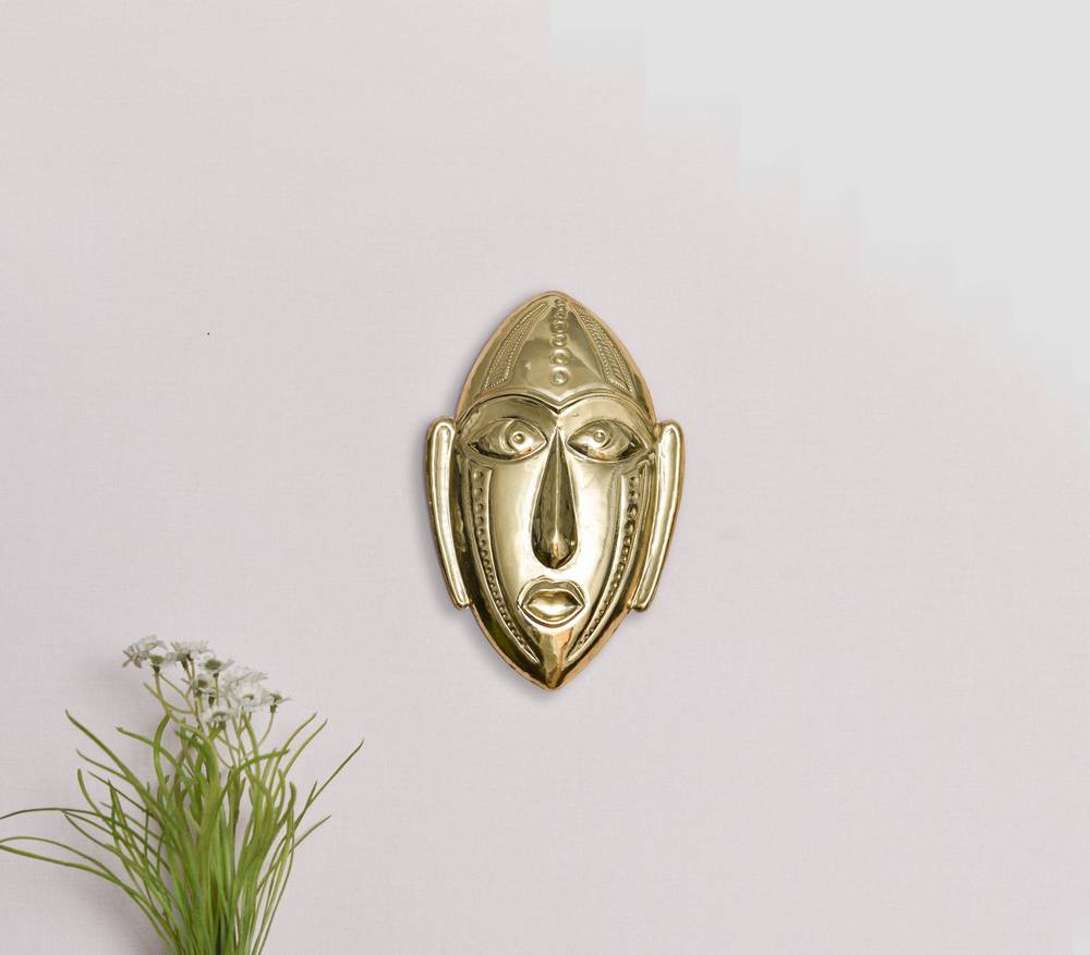Hand-beaten brass mask