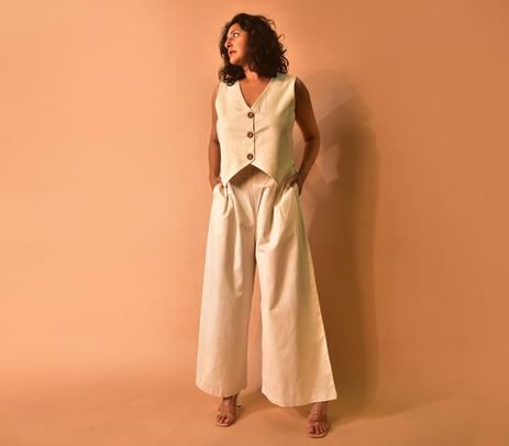 Linen beige amara pants
